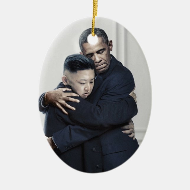 Liebe UNO Nordkorea Obama-Kim Jong Keramikornament (Vorne)