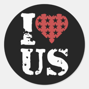 Liebe uns 4. Juli Gedenktag Veteran Day Runder Aufkleber