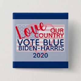 Liebe Unser Land Abstimmung Blue Biden-Harris 2020 Button