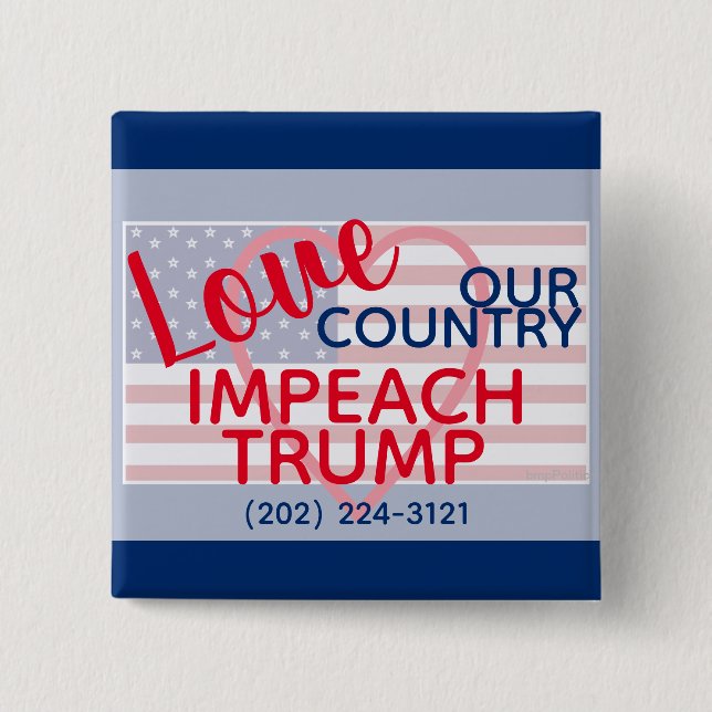 Liebe: Unser Land impliziert Trump-Kongress Button (Vorderseite)