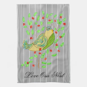 Liebe Unser Nest Black Pinstrick Designer Handtuch