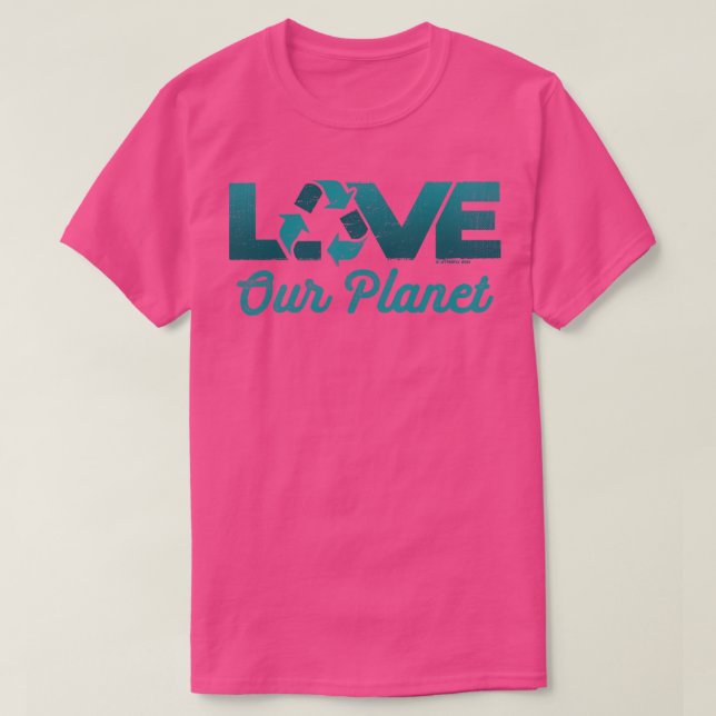 Liebe Unser Planet Wiederverwendung Recycelte in S T-Shirt (Design vorne)