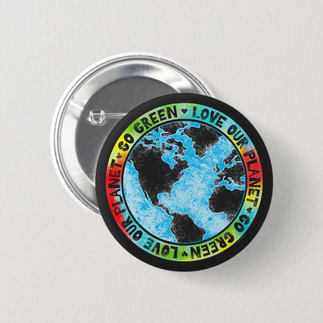 Liebe Unser Planet wird grün Button (Vorne & Hinten)