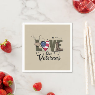 Liebe Unser Veteranentag ist stolz auf den militär Serviette