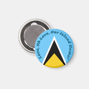 Liebe Unsere Insel   St Lucia Flag Anthem Souvenir Magnet