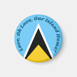 Liebe Unsere Insel | St Lucia Flag Anthem Souvenir Magnet