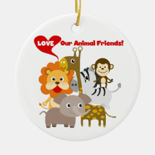 Liebe unsere Tierfreunde Keramik Ornament