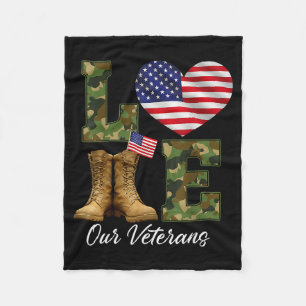 Liebe unseren Veteranentag Stolz Militär Amerikani Fleecedecke