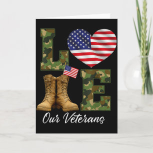 Liebe unseren Veteranentag Stolz Militär Amerikani Karte