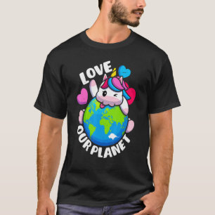 Liebe unseres Planeten Einhorn Umwelt und T-Shirt