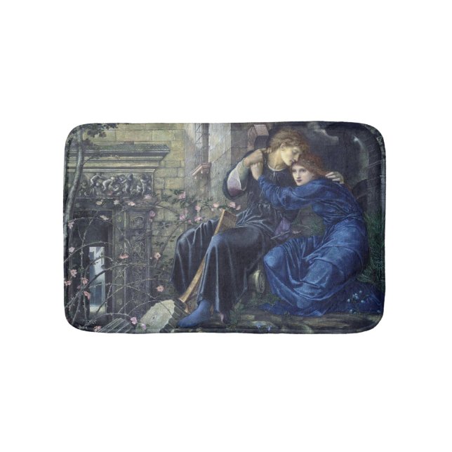 Liebe unter den Ruinen (von Edward Burne-Jones) Badematte (Vorderseite)