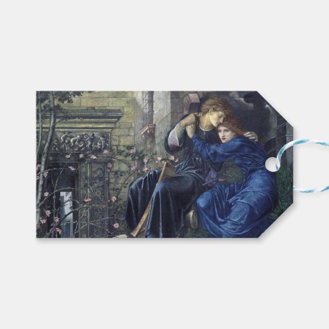 Liebe unter den Ruinen (von Edward Burne-Jones) Geschenkanhänger (Vorderseite (Horizontal))