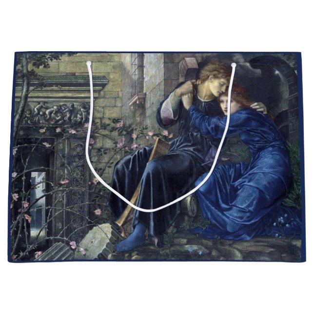 Liebe unter den Ruinen (von Edward Burne-Jones) Große Geschenktüte (Vorderseite)