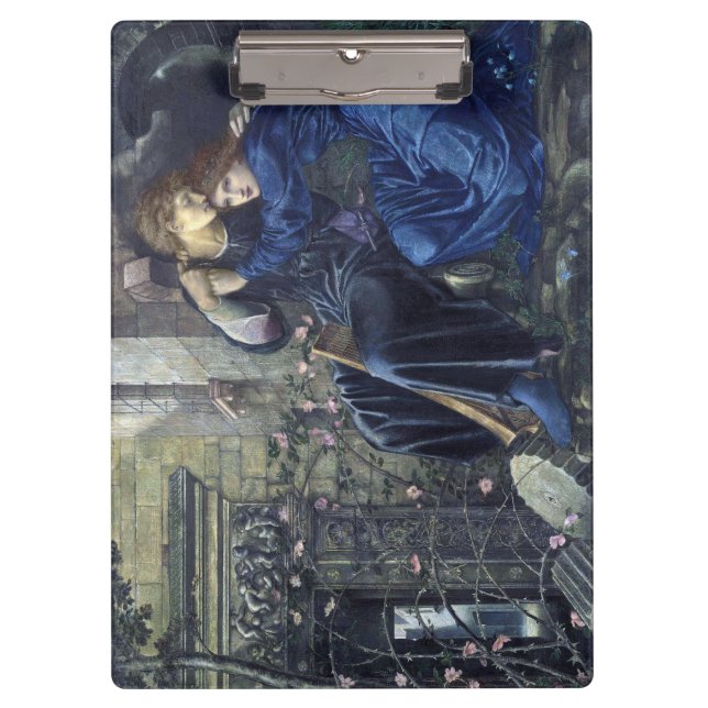 Liebe unter den Ruinen (von Edward Burne-Jones) Klemmbrett (Vorderseite)
