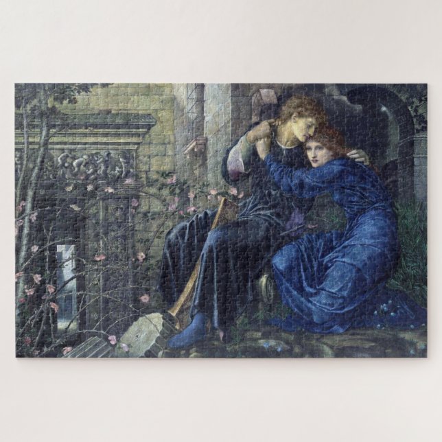 Liebe unter den Ruinen (von Edward Burne-Jones) Puzzle (Horizontal)