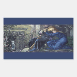 Liebe unter den Ruinen (von Edward Burne-Jones) Rechteckiger Aufkleber