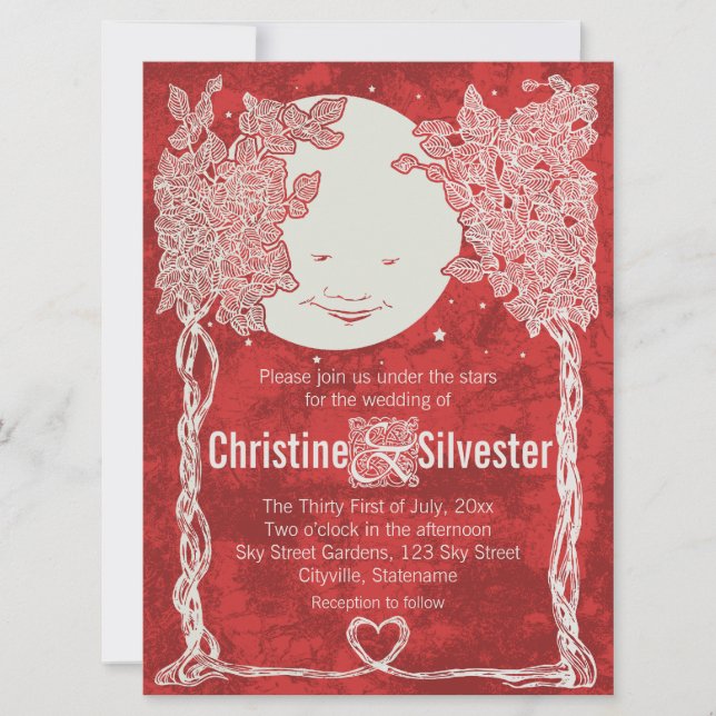 Liebe unter den Sternen, Hochzeit Einladung (Vorderseite)