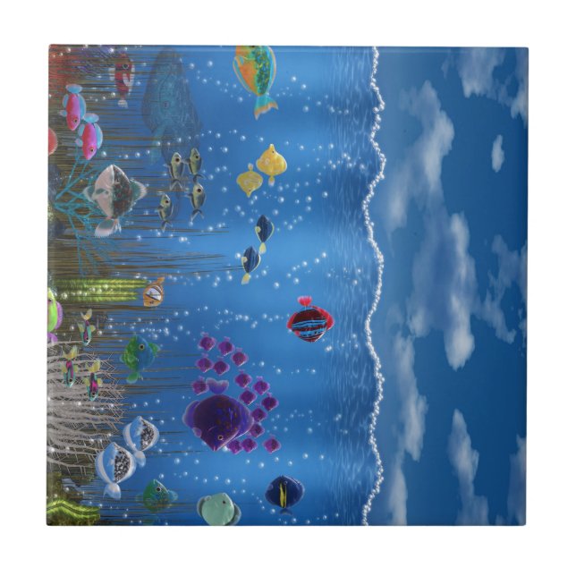 Liebe unter Wasser - Fliese (Vorderseite)
