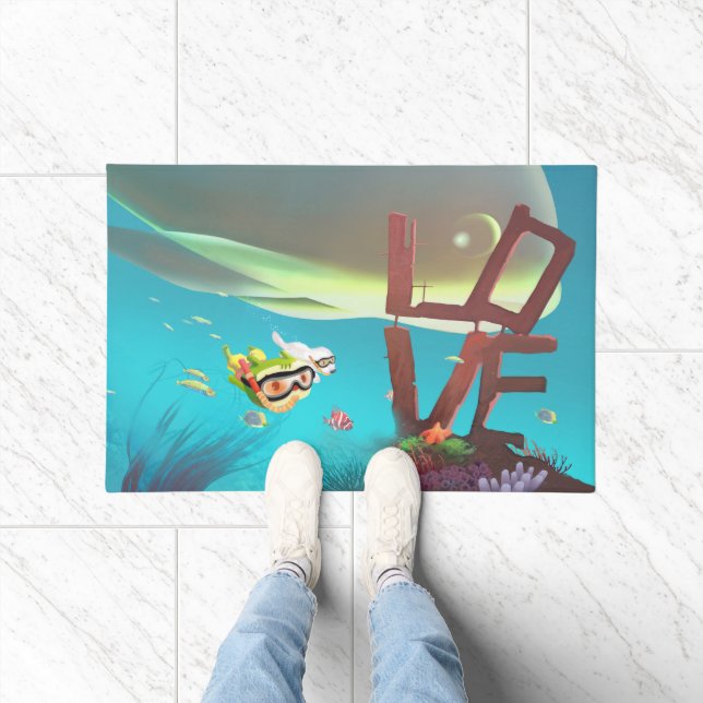 Liebe unter Wasser Fußmatte (Indoor)