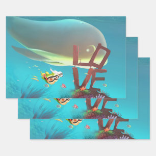 Liebe unter Wasser Geschenkpapier Set