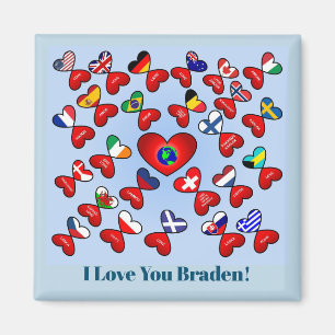 Liebe - Unterschiedliche Sprachen auf der ganzen W Magnet