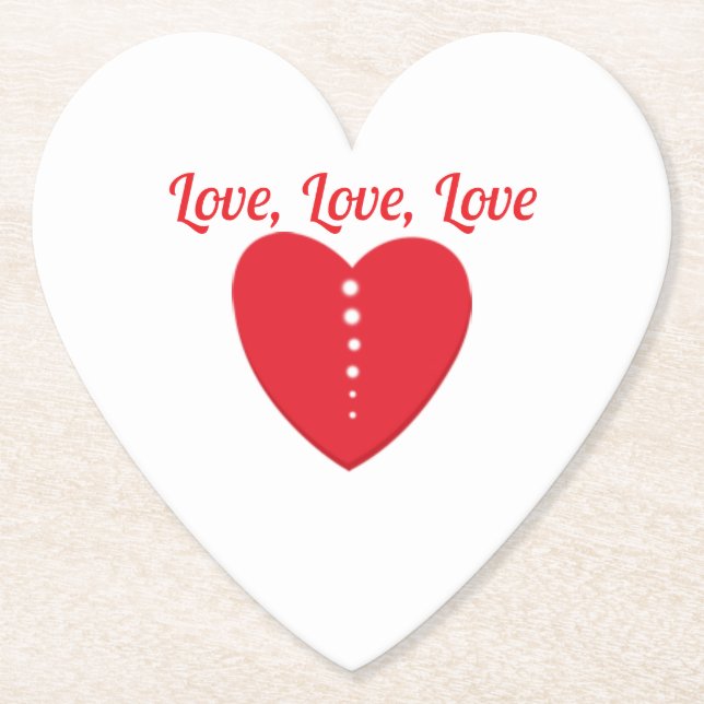 Liebe Untersetzer Rotes Herz & Punkte (Vorderseite)
