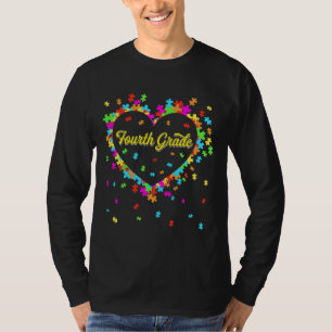 Liebe Unterstützung Autismus Vierte Klasse Autismu T-Shirt