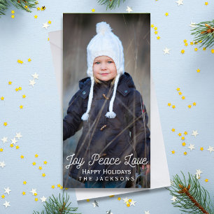 Liebe Urlaub Foto von Hand Letted Joy Feiertagskarte