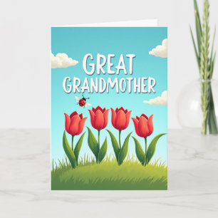 Liebe Ururgroßmutter Tulpenkarte Karte