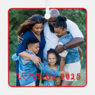 "LIEBE US" Foto Ornament Aus Metall