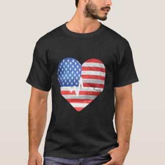Liebe USA Flag 4. Juli Hebeat American T-Shirt