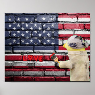 Liebe USA Graffiti-Wandkunst. Poster