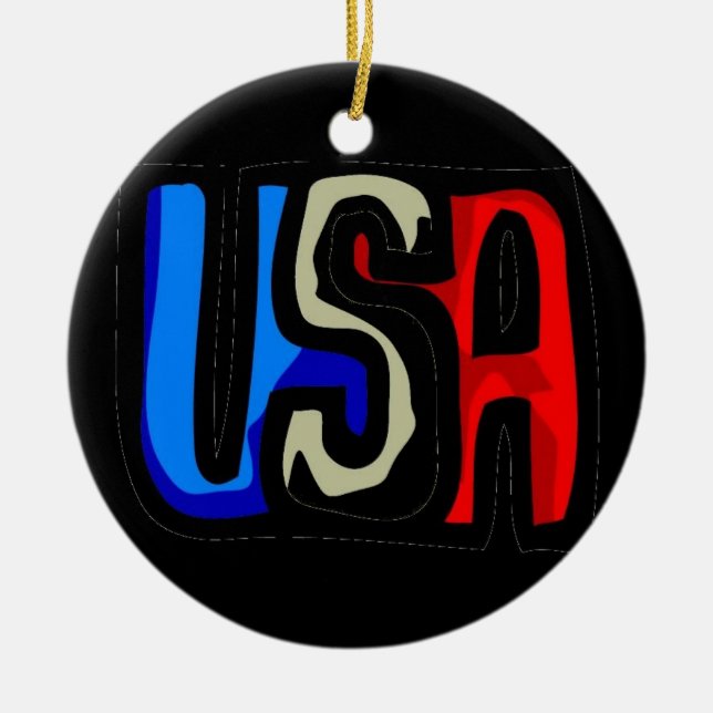 Liebe USA Keramik Ornament (Vorne)