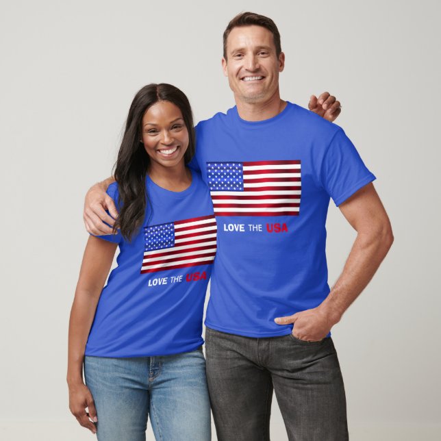 Liebe USA/Red White Flag T - Shirt (Unisex)