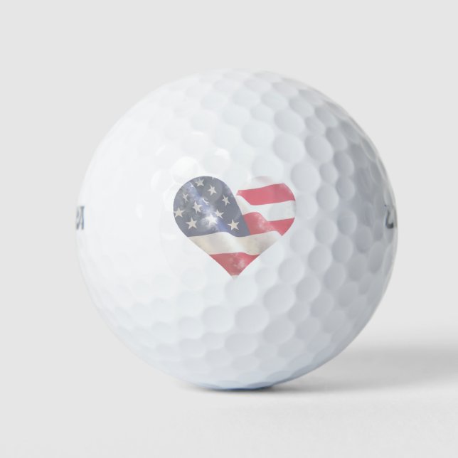 Liebe USA Rustic Americana Flaggen Streifen Golfball (Vorderseite)
