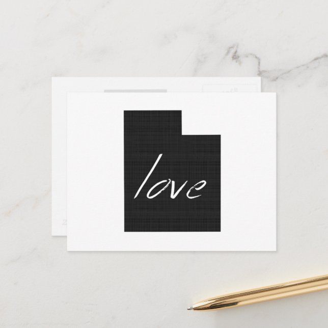 Liebe Utah gestaltet antike schwarze Utahan Chalkb Postkarte (Vorderseite/Rückseite Beispiel)
