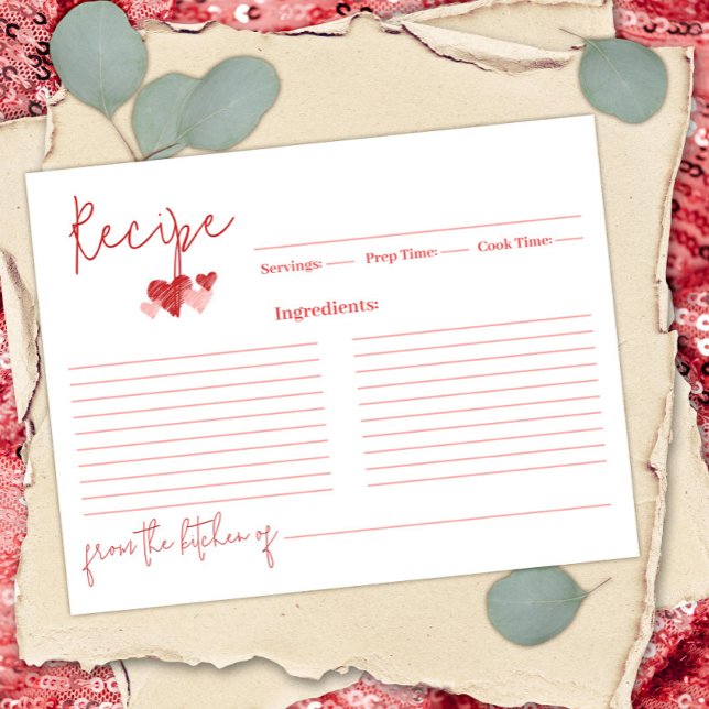 Liebe Valentine Brautparty Rezept Card Hinweiskarte (Von Creator hochgeladen)