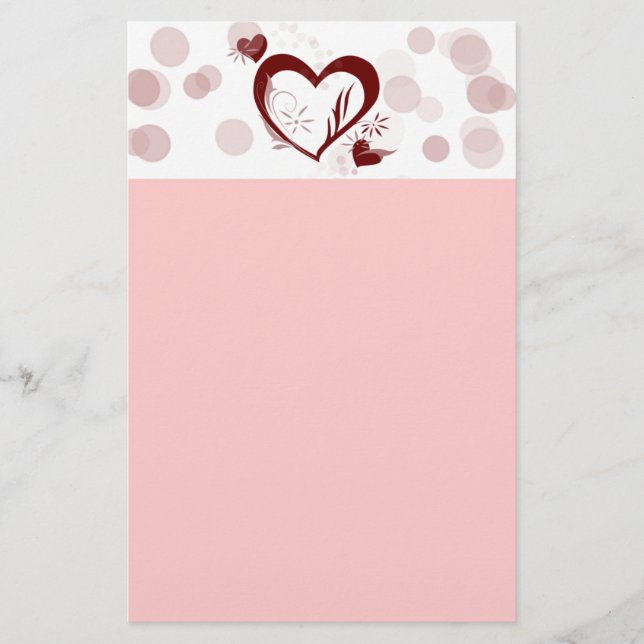 Liebe Valentine Briefpapier (Vorderseite)