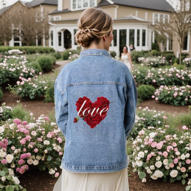 Liebe Valentine Day Special Denim Jacket Jeansjacke (Hochzeit Rückseite)