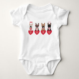 Liebe Valentine French Bulldogs Baby Strampler