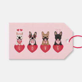 Liebe Valentine French Bulldogs Geschenkanhänger
