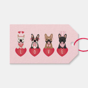 Liebe Valentine French Bulldogs Geschenkanhänger