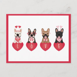 Liebe Valentine French Bulldogs Postkarte