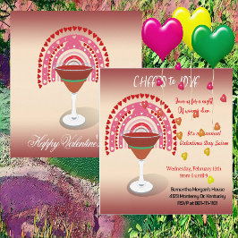 Liebe Valentine Hearts Cocktail Party Einladung