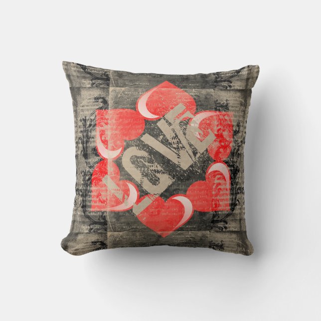 Liebe, Valentine-Herz-KissenReversibleChic Kissen (Vorderseite)