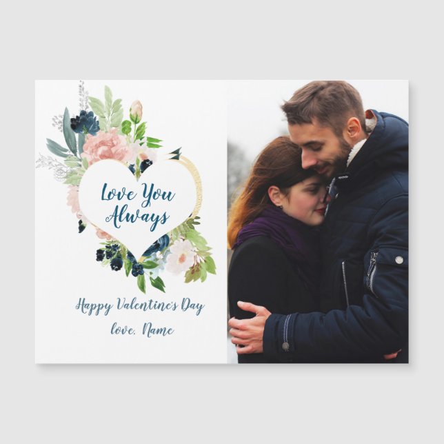Liebe Valentine immer mit Ihrem Foto, Herz Magnetkarte (Vorderseite)