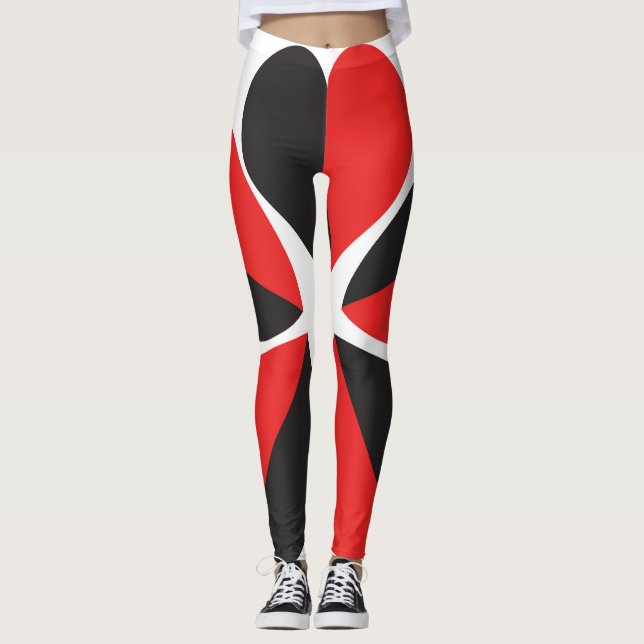 Liebe Valentine Pärchen Rote Blüte Neu Leggings (Vorderseite)