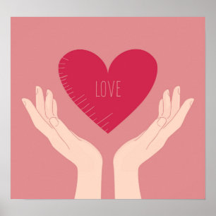 Liebe Valentine Rosa Poster