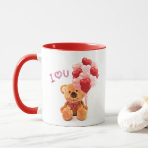Liebe Valentine Teddy Bear mit Balloons Kaffee Tasse