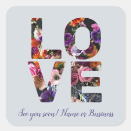 LIEBE Valentine Thema individuell anpassbares Foto Quadratischer Aufkleber